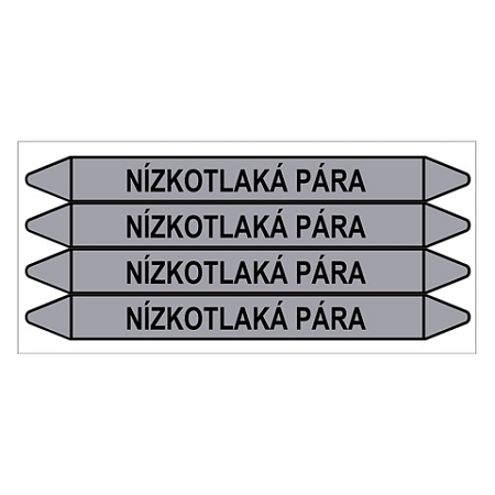 Značení potrubí, nízkotlaká pára,4 ks, 250 × 26 mm